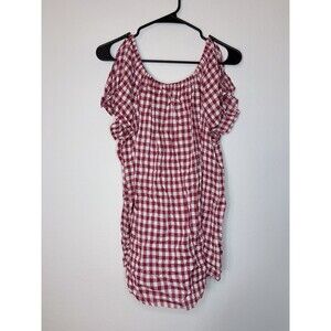 Counterparts Red White Gingham Country Girl Women’s Blouse Top Size XL